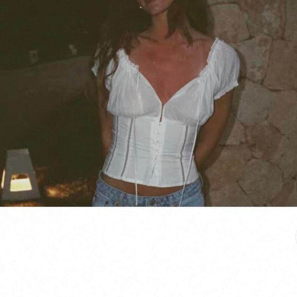 Guizio white corset cotton top